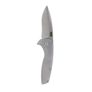 SOG Knives Aegis FLK 2.0 Folding Knife 3-1/4" Drop Point Blade Silver Blister