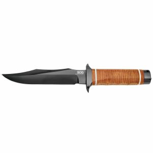 SOG Super SOG Bowie Knife 7.5" Blade Brown Leather