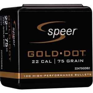 Speer Gold Dot Component Rifle Bullets .224 cal .224" 75 gr GOLD DOT SP - 100/Box