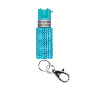 Sabre Jeweled Pepper Spray with Key Ring Teal