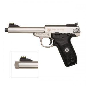 Smith & Wesson SW22 Victory Handgun .22 LR 10rd Magazines (2) 5.5" Threaded Barrel Silver with Black Grip