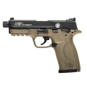 S&W M&P 22 Compact Series Handgun .22 LR 10rd Magazine  3.3" Threaded Barrel FDE with Black Slide - USED