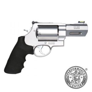 Smith & Wesson X Frame Series Performance Center Model 500 Handgun 500 S&W Mag 5rd Capacity 3.5" Barrel Silver with Black Grip Fiber Optic Sights