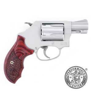 Smith & Wesson J-Frame Performance Center Model 637 Enhanced Action Handgun .38 Spl 5rd Capacity 1.88" Barrel Silver with Brown Grip