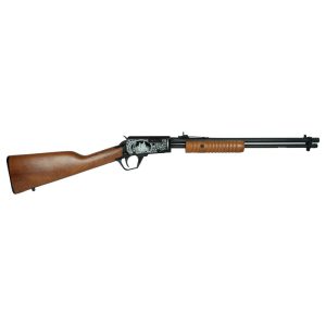 Rossi Gallery Pump Rifle .22 LR 15rd Capacity 18" Barrel Black Hardwood Stock Father & Son Engraving
