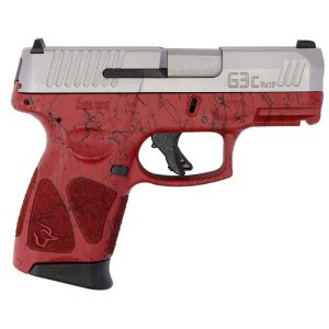 Taurus G3C Handgun 9mm 3 12/rd Magazines 3.2" Barrel Red Splatter Black Stainless Steel