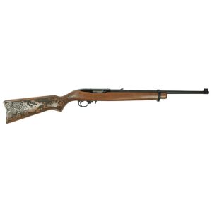 Ruger 10/22 Custom Engraved Whitetail Series Carbine Rifle .22 LR 10rd Magazine 18.5" Barrel Wood
