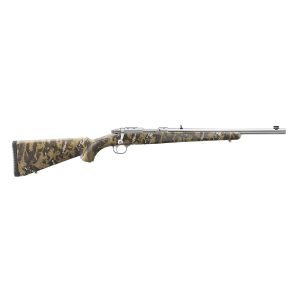 Ruger 77/44 Rifle .44 Rem 4rd Capacity 16.6" Threaded Barrel  Mag Alloy Blued Steel w/Desolve Bare Reduced  Camo Pattern Stock