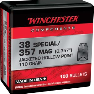 Winchester JHP Bullets 38 SPL/357 MAG .357" 110gr 100/ct