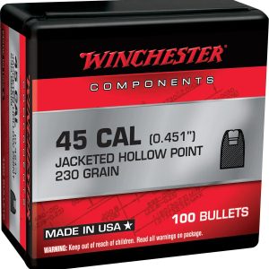 Winchester JHP Bullets .45 cal .451" 230gr 100/ct