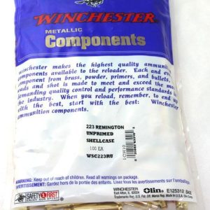 Winchester Unprimed Brass Rifle Cartridge Cases 100/ct .223 Rem