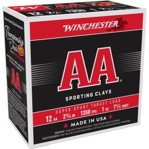 Winchester AA Sporting Clays Shotshells 12ga 2-3/4" 1oz 1350 fps #7.5 25/ct