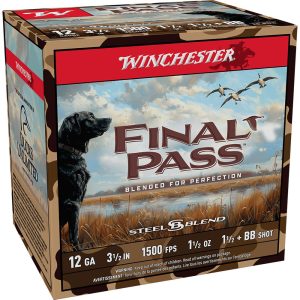Winchester Final Pass Shotshells 12ga 3-1/2" 1-1/2oz 1500 fps #1.5 & #BB Shot 25/ct