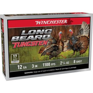 Winchester Long Beard Tungsten Shotshell 12ga 3" 2-1/4oz 1100 fps #8 5/ct