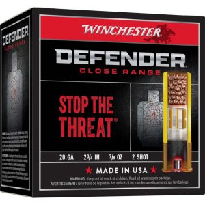 Winchester Defender Buckshot Shotshells 20 ga 2-3/4" 7/8 oz 1145 fps #2 25/ct