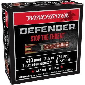 Winchester Supreme Elite PDX1 Personal Defense Shotgun Ammunition .410 ga 2 1/2"  3 disc 12 plts + Slug 750 fps 10/ct
