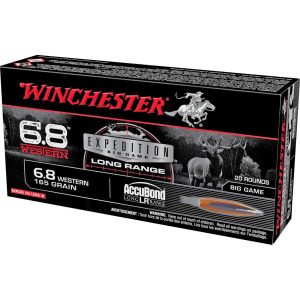 Winchester Expedition Big Game Long Range Rifle Ammunition 6.8 Western 165 gr. PT 2970 fps 20/ct