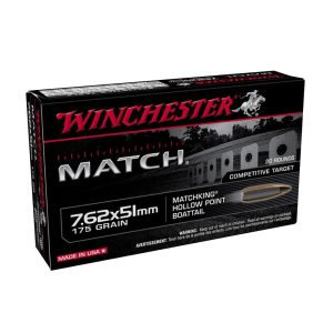 Winchester Match Rifle Ammunition 7.62x51mm NATO 175 gr. BTHP 2620 fps 20/ct