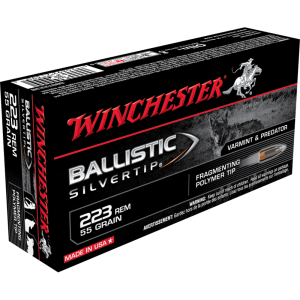 Winchester Ballistic Silvertip Rifle Ammunition .223 Rem 55 gr. PT 3240 fps 20/ct