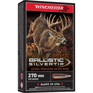 Winchester Ballistic Silvertip Rifle Ammunition .270 Win 130 gr. PT 3050 fps 20/ct