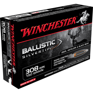 Winchester Ballistic Silvertip Rifle Ammunition .308 Win 150 gr. PT 2810 fps 20/ct