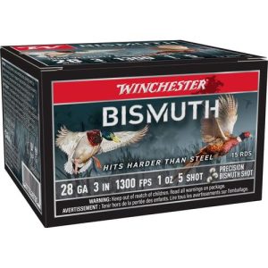 Winchester Bismuth Shotshell 28ga 3" 1oz 1300fps #5 15/ct