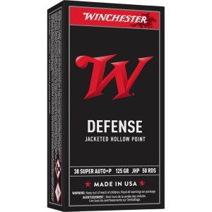 Winchester USA Handgun Ammunition .38 Super Auto 125 gr. JHP1240 fps 50/ct