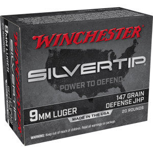Winchester Silvertip Handgun Ammunition 9mm Luger 147gr. JHP 1010 fps 20/ct