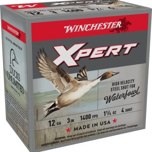 Winchester Xpert High-Velocity Steel Shotshells 12 ga 3" 1-1/4 oz 1400 fps #4 25/ct