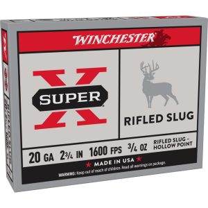 Winchester Super-X Rifled Slug Shotshells 20 ga 2-3/4" 3/4 oz 1600 fps Slug 5/ct