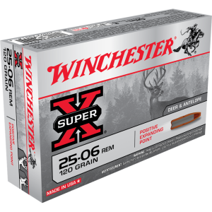 Winchester Super-X Rifle Ammunition .25-06 Rem 120 gr. JHP 2990 fps 20/ct