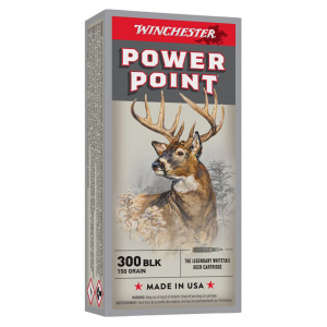 Winchester Power Point Rifle Ammunition .300 Blackout 150 gr. JSP 1890 fps 20/ct
