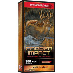 Winchester Copper Impact Rifle Ammunition 300 WSM 150 gr. BT 3200 fps 20/ct