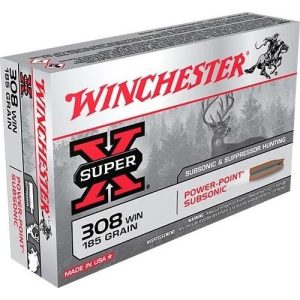 Winchester Super-X Subsonic Rifle Ammunition .308 WIN 185 gr. HP 1060 fps 20/ct
