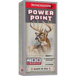 Winchester Power Point Rifle Ammunition 400 Legend 215 gr. SP 2250 fps 20/ct