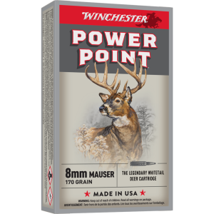 Winchester Super-X Power Point Rifle Ammunition 8mm Mauser 170 gr. PSP 2360 fps 20/ct