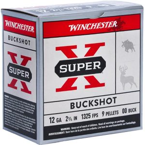 Winchester Super-X Shoshells 12ga 2-3/4" 9plts 1325 fps #00 Buck 25/ct