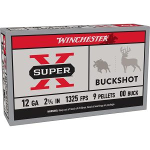 Winchester Super-X Buckshot Shotshells 12 ga 2-3/4" 1325 fps #00 5/ct