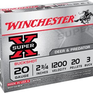 Winchester Super X Buckshot Shotshells 20 ga 2-3/4" 1200 fps #3 15/ct