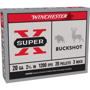 Winchester Super-X Buckshot Shotshells 20 ga 2-3/4" 1200 fps #3B 5/ct