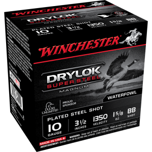 Winchester Super-X Drylok Super Steel  Shotshells 10 ga 3-1/2" 1-5/8 oz 1350 fps #BB 25/ct
