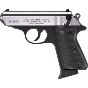 Walther PPK/s Handgun .22 LR 10rd Magazine 3.3" Threaded Barrel Two-Tone Black Stainless
