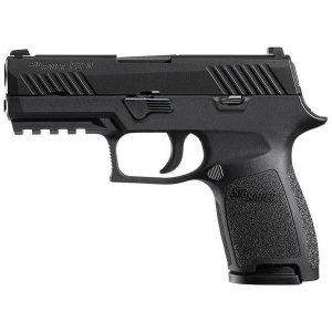 Sig Sauer P320 Compact Handgun 9mm Luger 10rd Magazines 3.9" Barrel Nitron Finish Siglite Sights MA Compliant Manual Safety