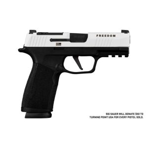 SIG P365-XMacro Freedom Handgun 9mm luger 17rd Magazines(2) 3.7" Barrel Two-Tone White on Black Optic Ready