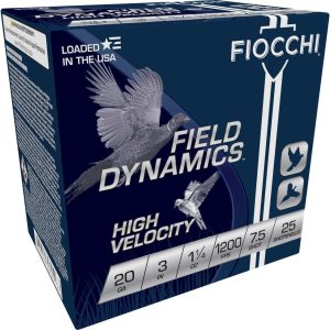 Fiocchi Field Dynamics Shotshells 20 ga 3" 1-1/4oz 1200fps #7.5 25/ct