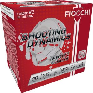 Fiocchi Shooting Dynamics Shotshells 20ga 2-3/4in 7/8 oz #7.5 1210 fps 25/ct