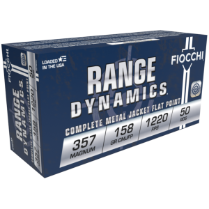 Fiocchi Range Dynamics Handgun Ammunition 357 Mag 158gr CMJFP 1220 fps 50/ct
