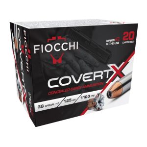 Fiocchi CovertX Handgun Ammunition .38 Spl(+P) 125gr JHP 1100 fps 20/ct