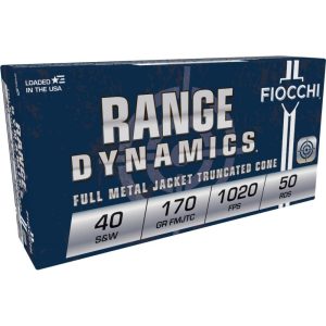 Fiocchi Pistol Shooting Dynamics Handgun Ammunitions .40 S&W 170 gr FMJ-TC 50/Box