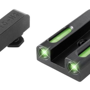 Truglo TFX Tritium/Fiber Optic Day/Night Sights Fits Glock 42 43 43x 48 White Outline Front/Green Rear